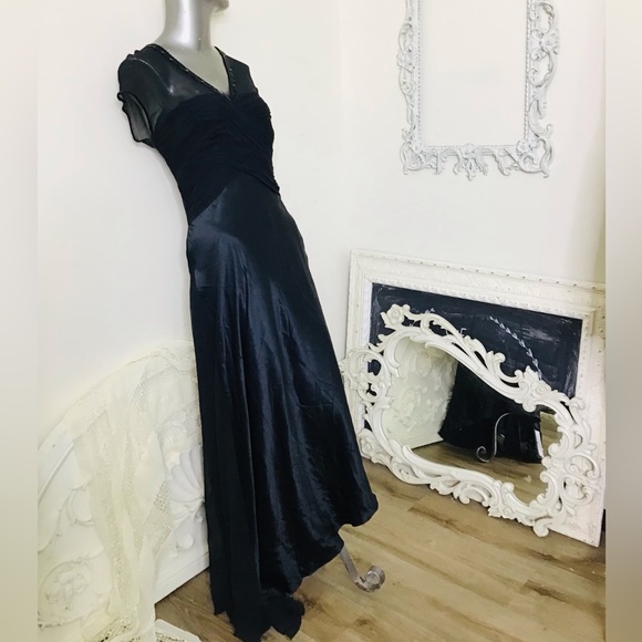 Dusk Black Silk/Sheer Dress NWT - Picture 9 of 10